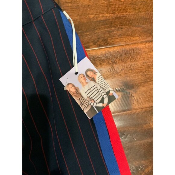 La Ligne X Target Wide-Leg Pants Size 4X Blue Red Pinstripe Elastic Waist NWT - Picture 4 of 7